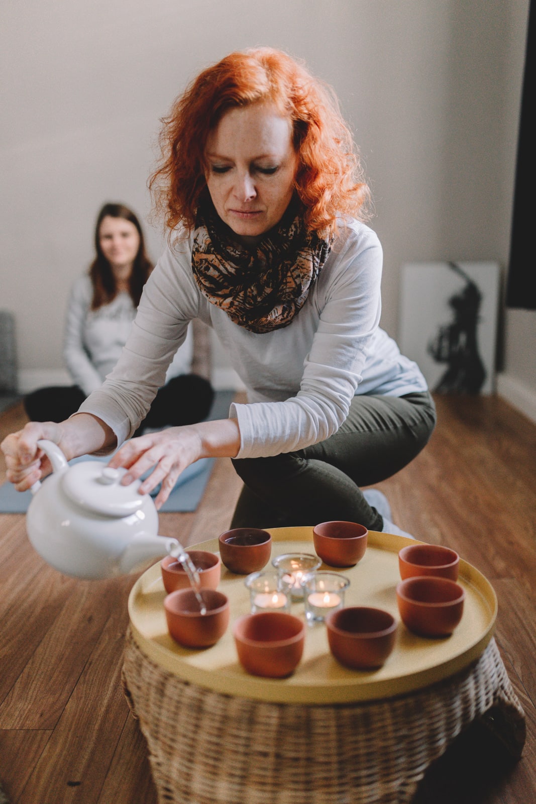 Businessfotos Meditation mit Tee